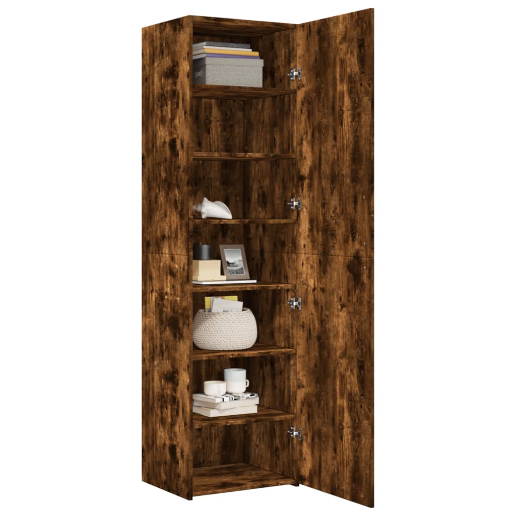 vidaXL Highboard Smoked Oak 50x42.5x185 cm Engineered Wood