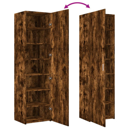 vidaXL Highboard Smoked Oak 50x42.5x185 cm Engineered Wood