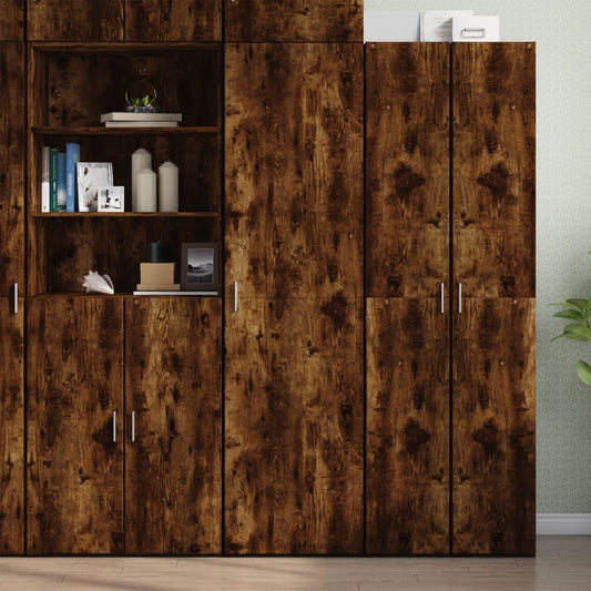 vidaXL Highboard Smoked Oak 50x42.5x185 cm Engineered Wood