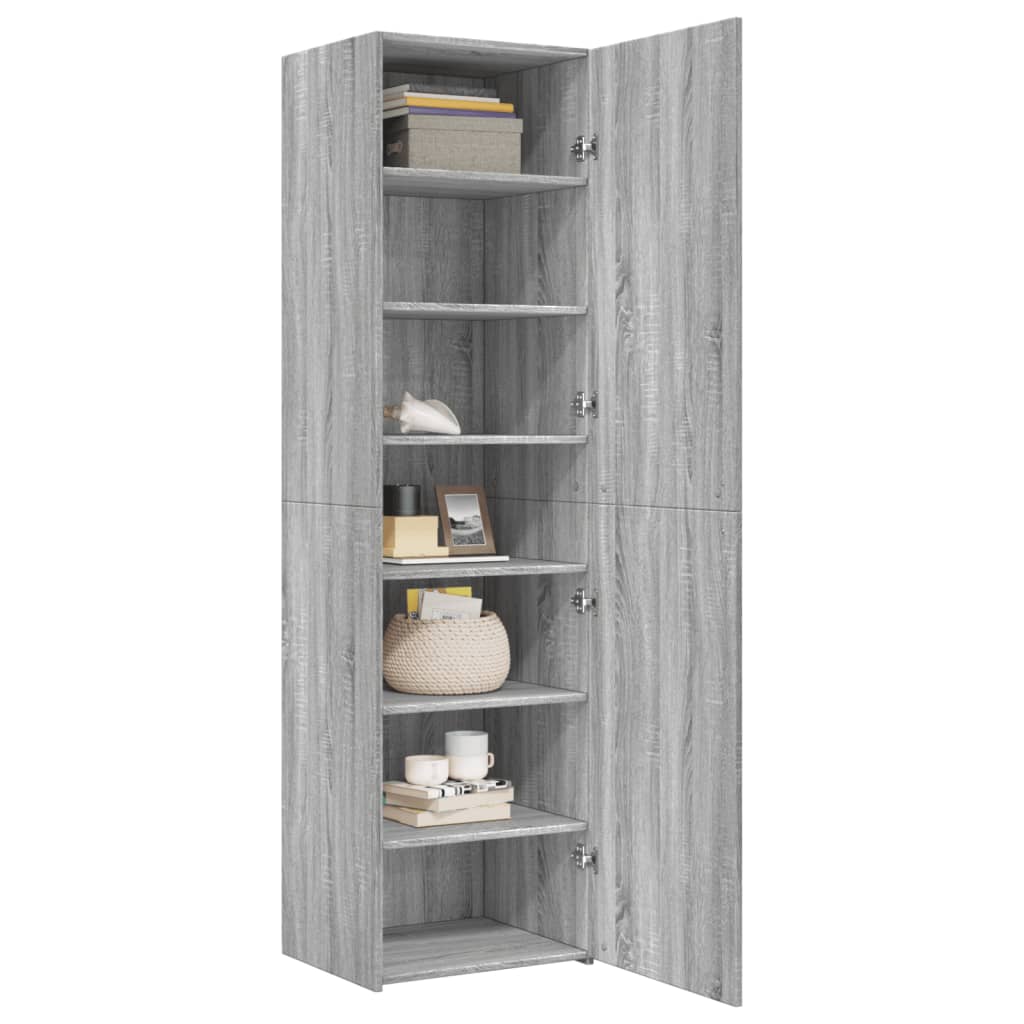 vidaXL Highboard Grey Sonoma 50x42,5x185 cm Engineered Wood