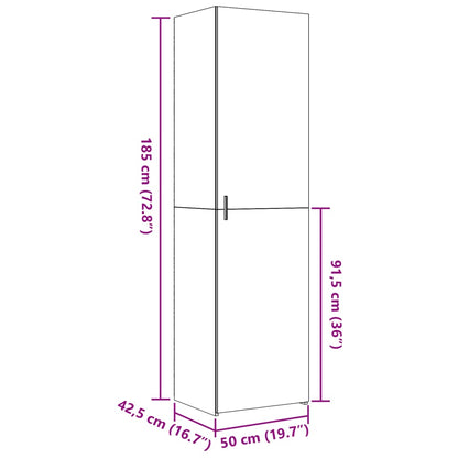 vidaXL Highboard Grey Sonoma 50x42,5x185 cm Engineered Wood