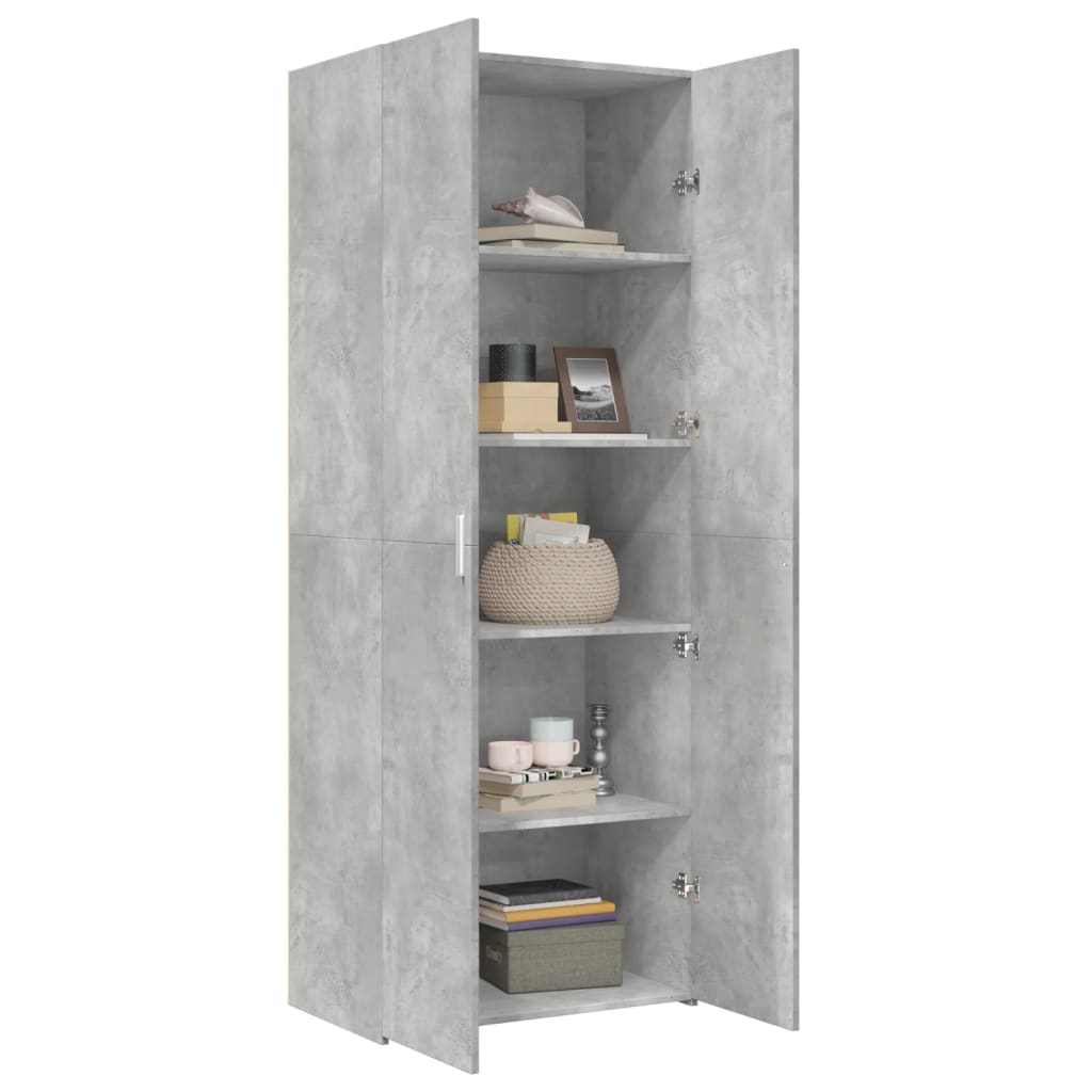 vidaXL Highboard Concrete Grey 70x42.5x185 cm Engineered Wood