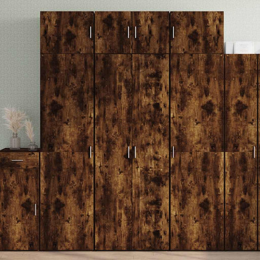 vidaXL Highboard Smoked Oak 70x42.5x185 cm Engineered Wood