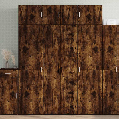 vidaXL Highboard Smoked Oak 70x42.5x185 cm Engineered Wood