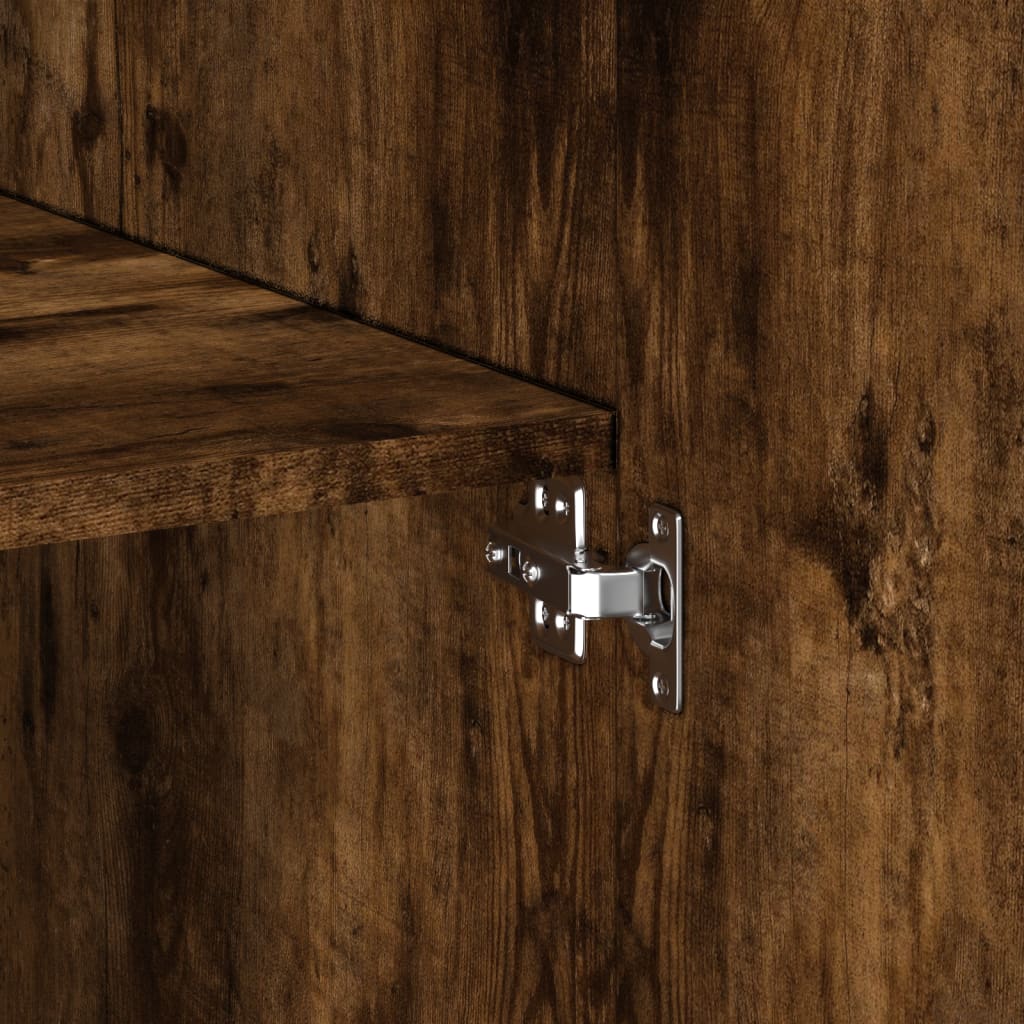 vidaXL Highboard Smoked Oak 80x42.5x185 cm Engineered Wood