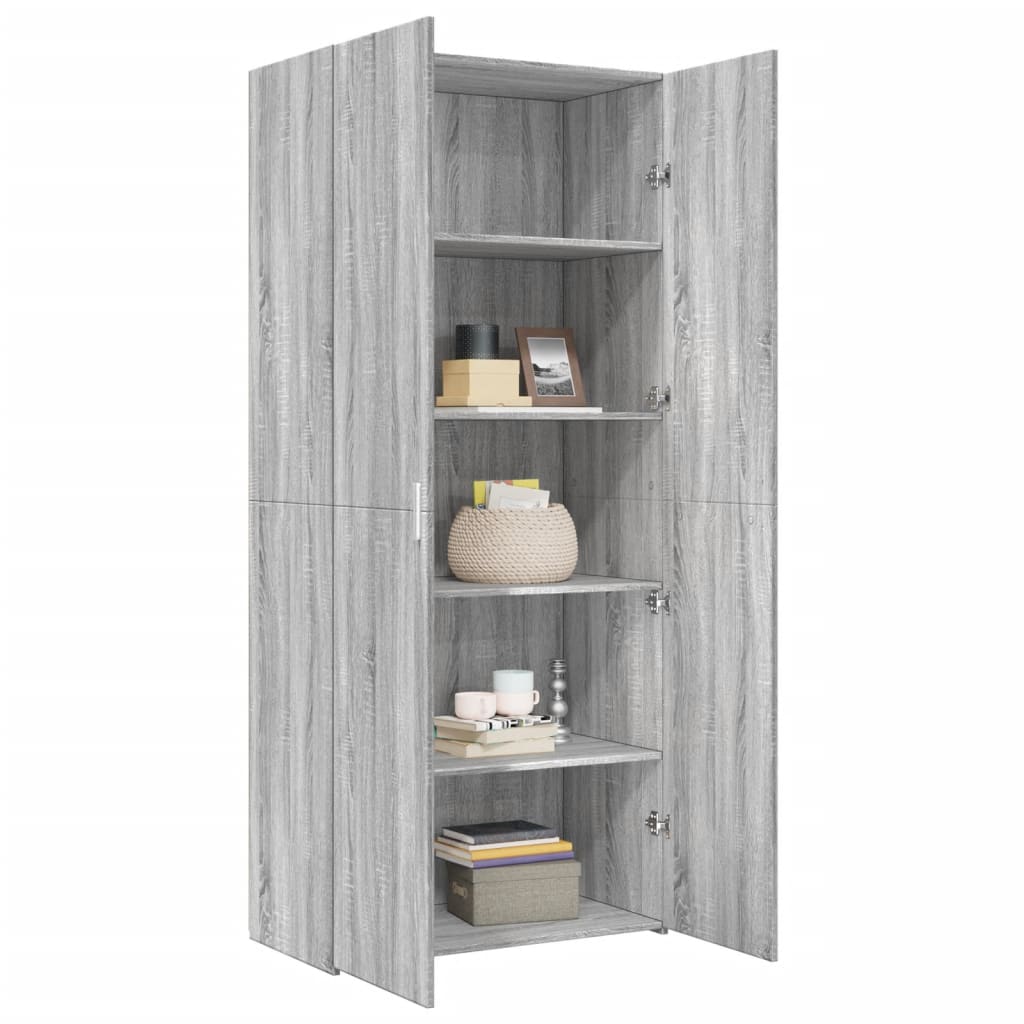 vidaXL Highboard Grey Sonoma 80x42.5x185 cm Engineered Wood