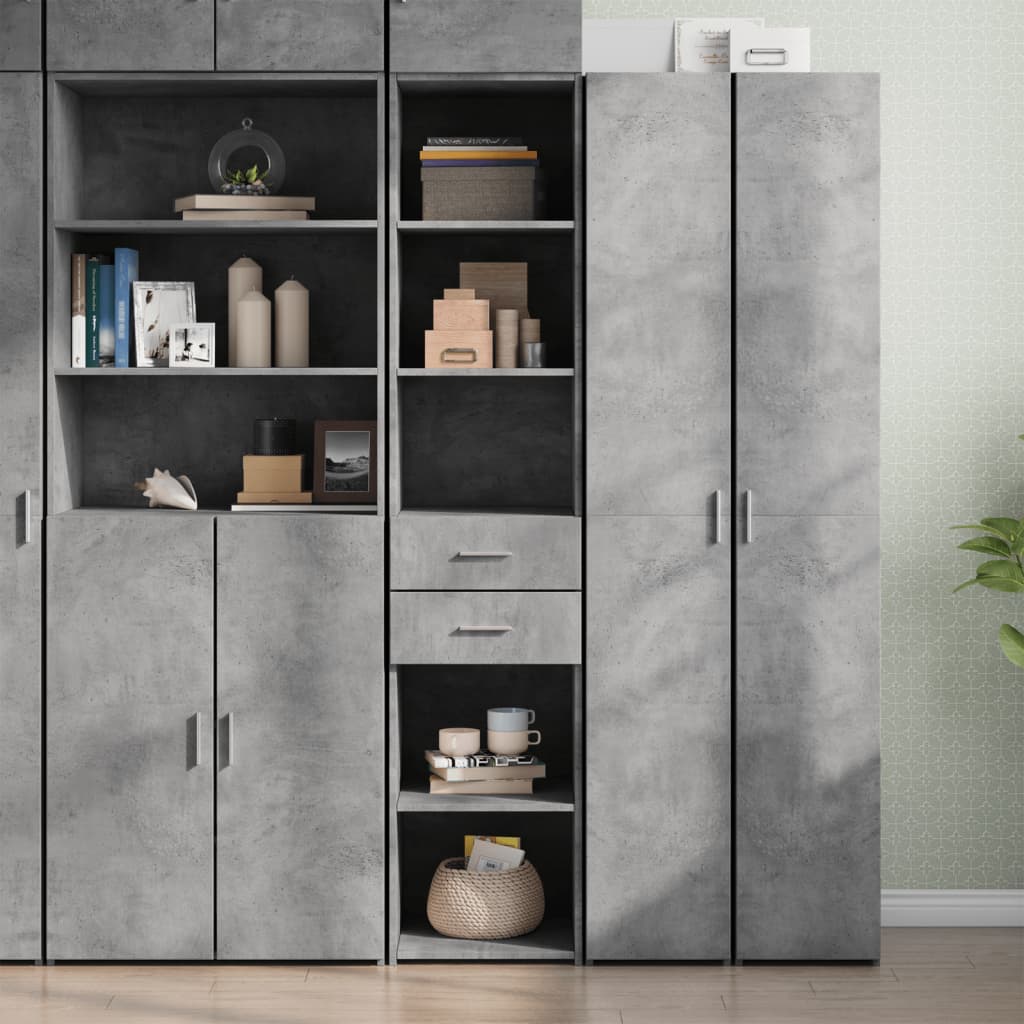 vidaXL Highboard Concrete Grey 40x42,5x185 cm Engineered Wood