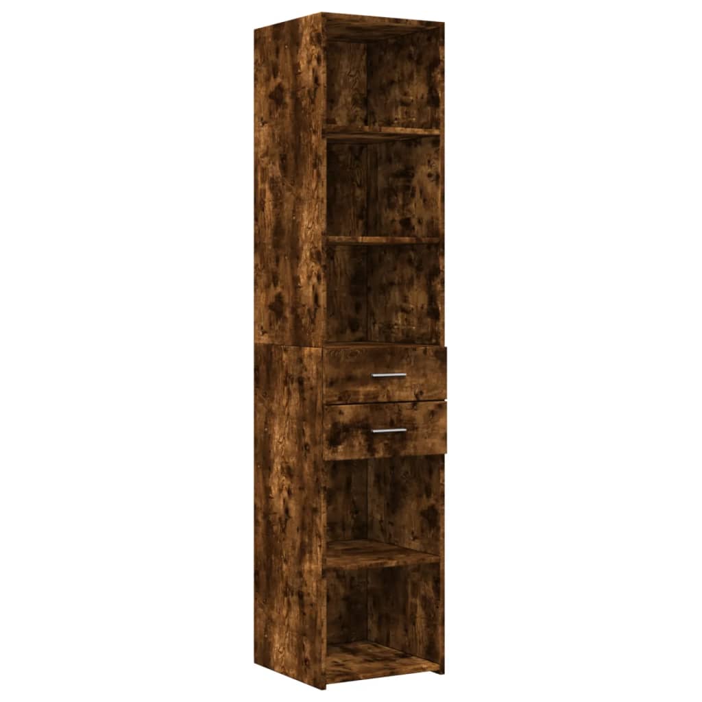 vidaXL Highboard Smoked Oak 40x42,5x185 cm Engineered Wood