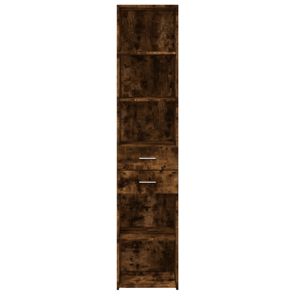 vidaXL Highboard Smoked Oak 40x42.5x185 cm Engineered Wood