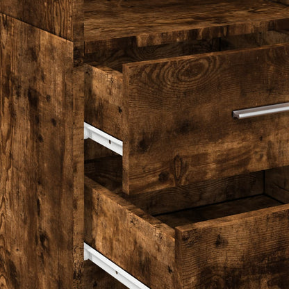 vidaXL Highboard Smoked Oak 40x42,5x185 cm Engineered Wood