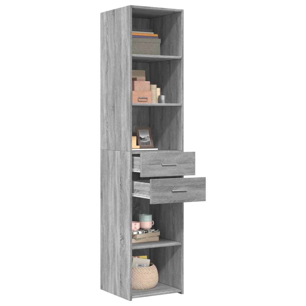 vidaXL Highboard Grey Sonoma 40x42.5x185 cm Engineered Wood
