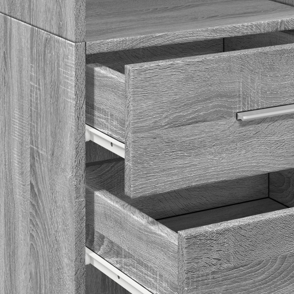 vidaXL Highboard Grey Sonoma 40x42,5x185 cm Engineered Wood