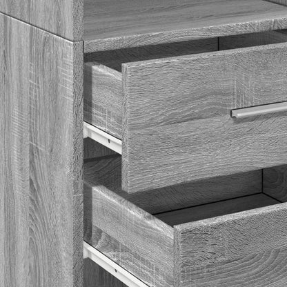 vidaXL Highboard Grey Sonoma 40x42,5x185 cm Engineered Wood