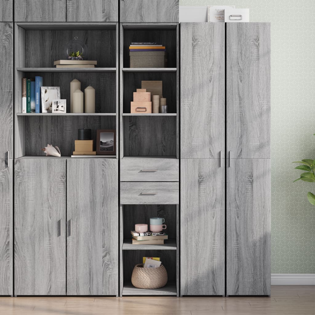 vidaXL Highboard Grey Sonoma 40x42,5x185 cm Engineered Wood