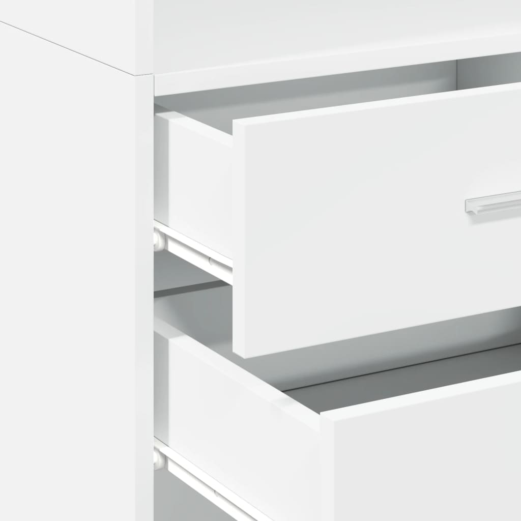 vidaXL Highboard White 45x42,5x185 cm Engineered Wood