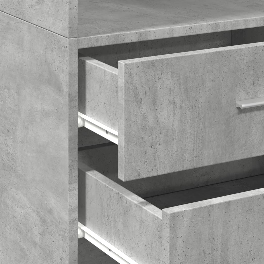 vidaXL Highboard Concrete Grey 45x42,5x185 cm Engineered Wood