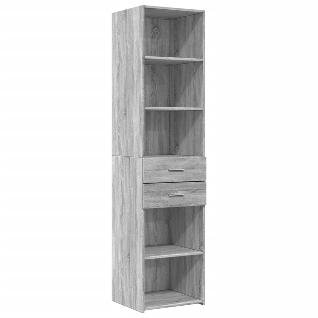 vidaXL Highboard Grey Sonoma 45x42,5x185 cm Engineered Wood