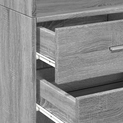 vidaXL Highboard Grey Sonoma 45x42,5x185 cm Engineered Wood