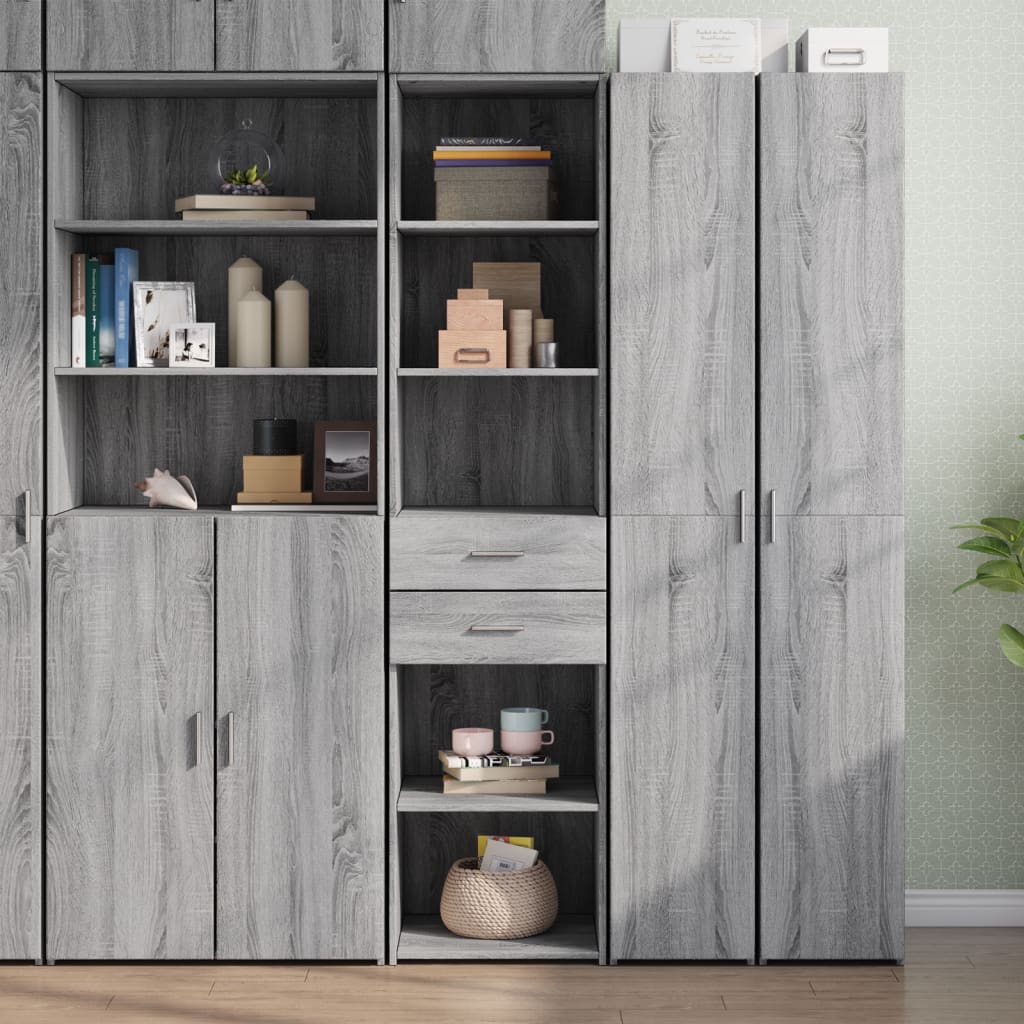 vidaXL Highboard Grey Sonoma 45x42,5x185 cm Engineered Wood