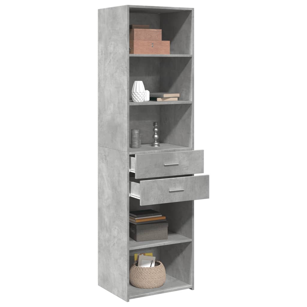 vidaXL Highboard Concrete Grey 50x42,5x185 cm Engineered Wood
