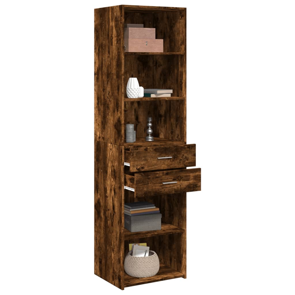 vidaXL Highboard Smoked Oak 50x42,5x185 cm Engineered Wood