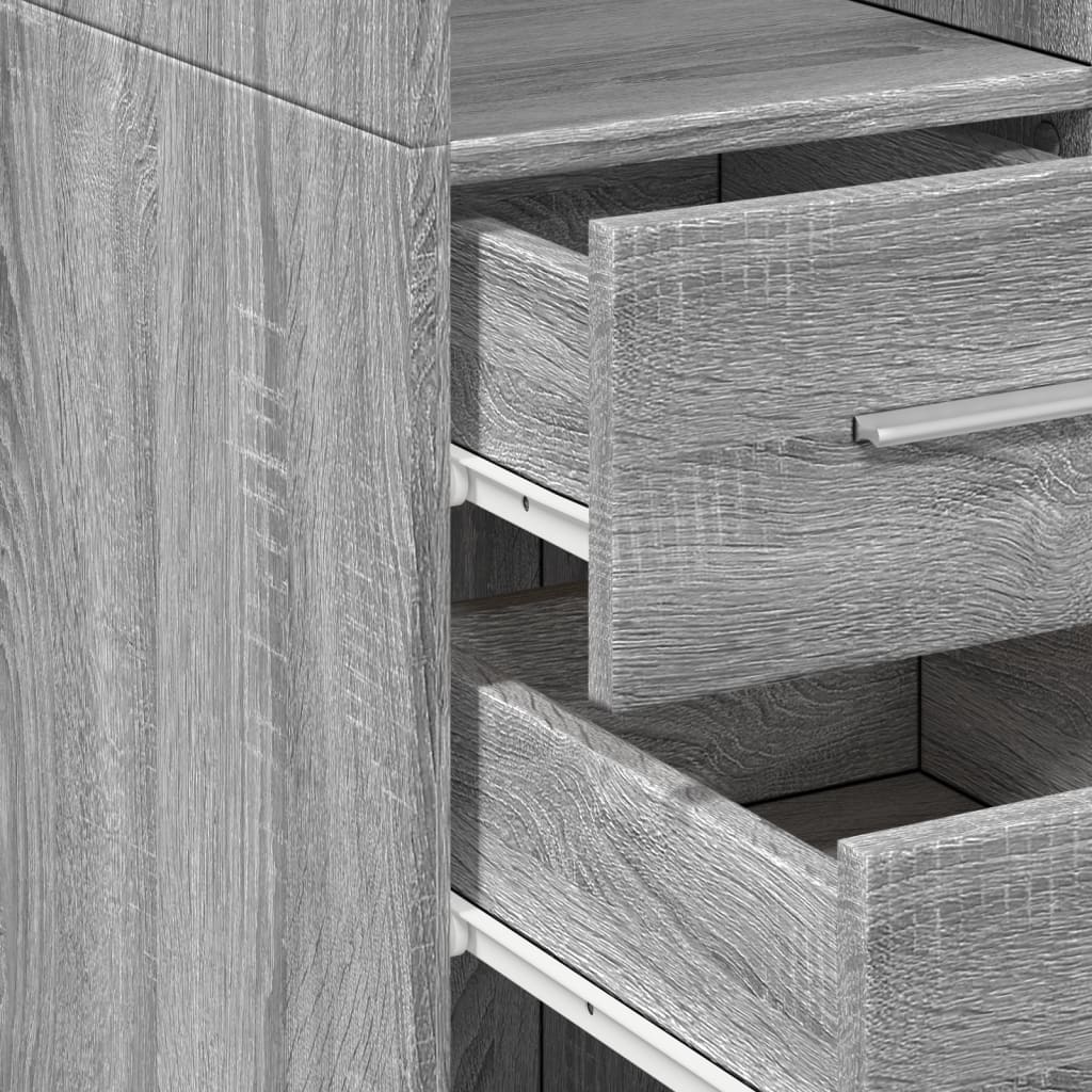 vidaXL Highboard Grey Sonoma 50x42.5x185 cm Engineered Wood
