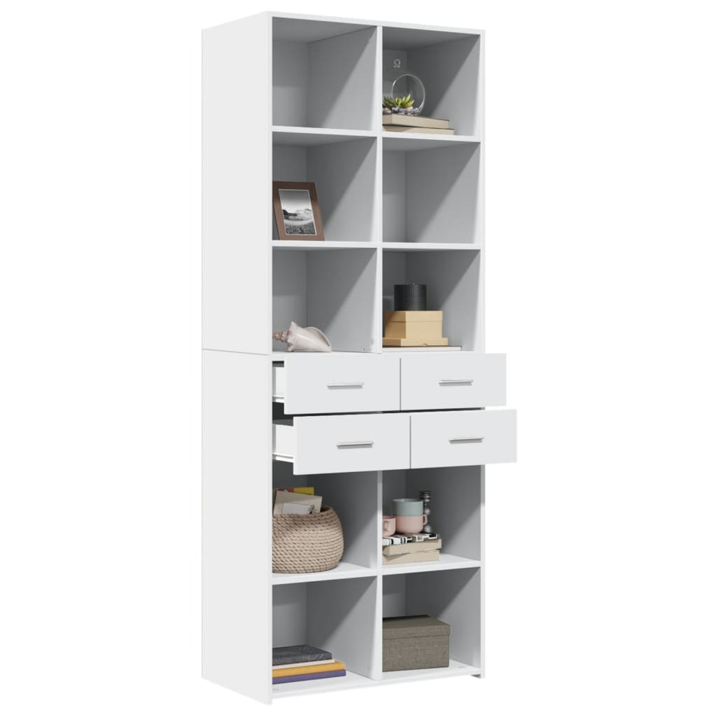vidaXL Highboard White 70x42,5x185 cm Engineered Wood