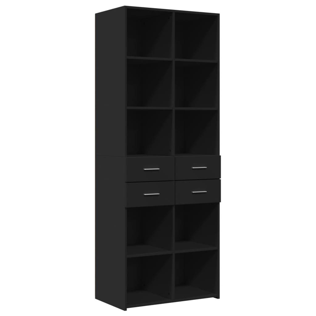 vidaXL Highboard | Black | Engineered Wood | Large | Highboard | Rectangular