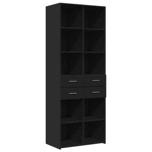vidaXL Highboard | Black | Engineered Wood | Large | Highboard | Rectangular