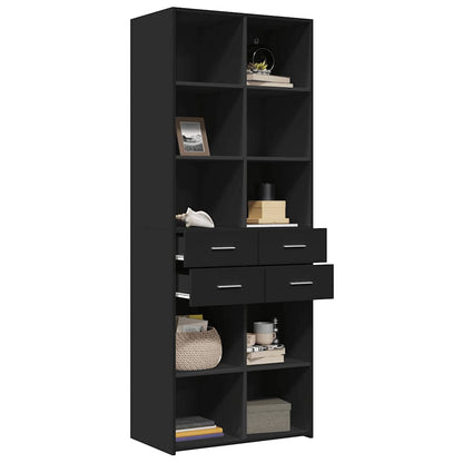 vidaXL Highboard Black 70x42,5x185 cm Engineered Wood