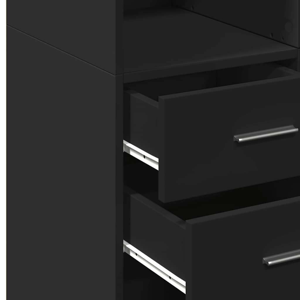 vidaXL Highboard Black 70x42,5x185 cm Engineered Wood