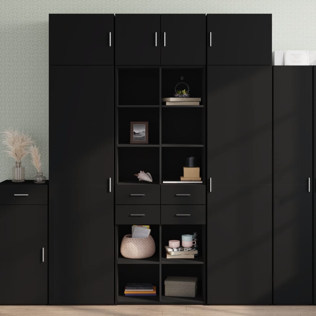 vidaXL Highboard | Black | Engineered Wood | Large | Highboard | Rectangular