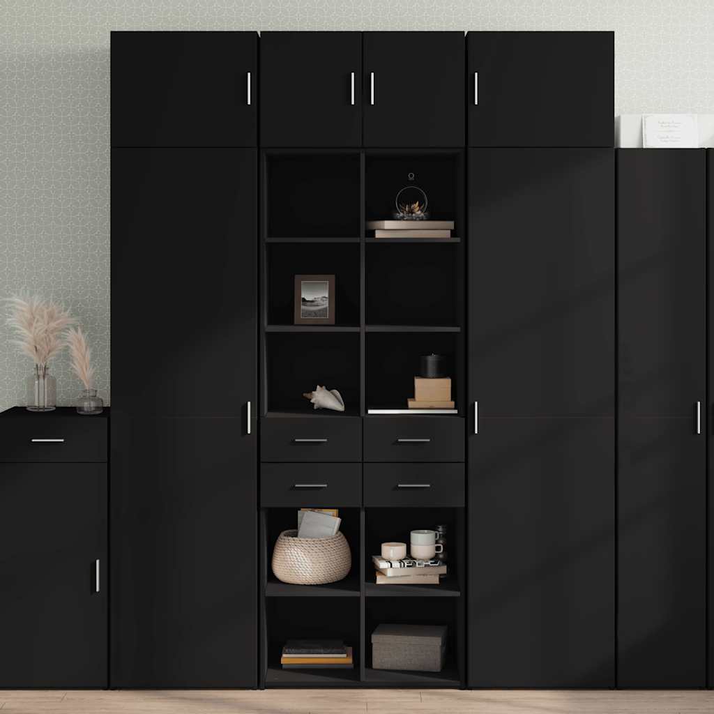 vidaXL Highboard Black 70x42,5x185 cm Engineered Wood