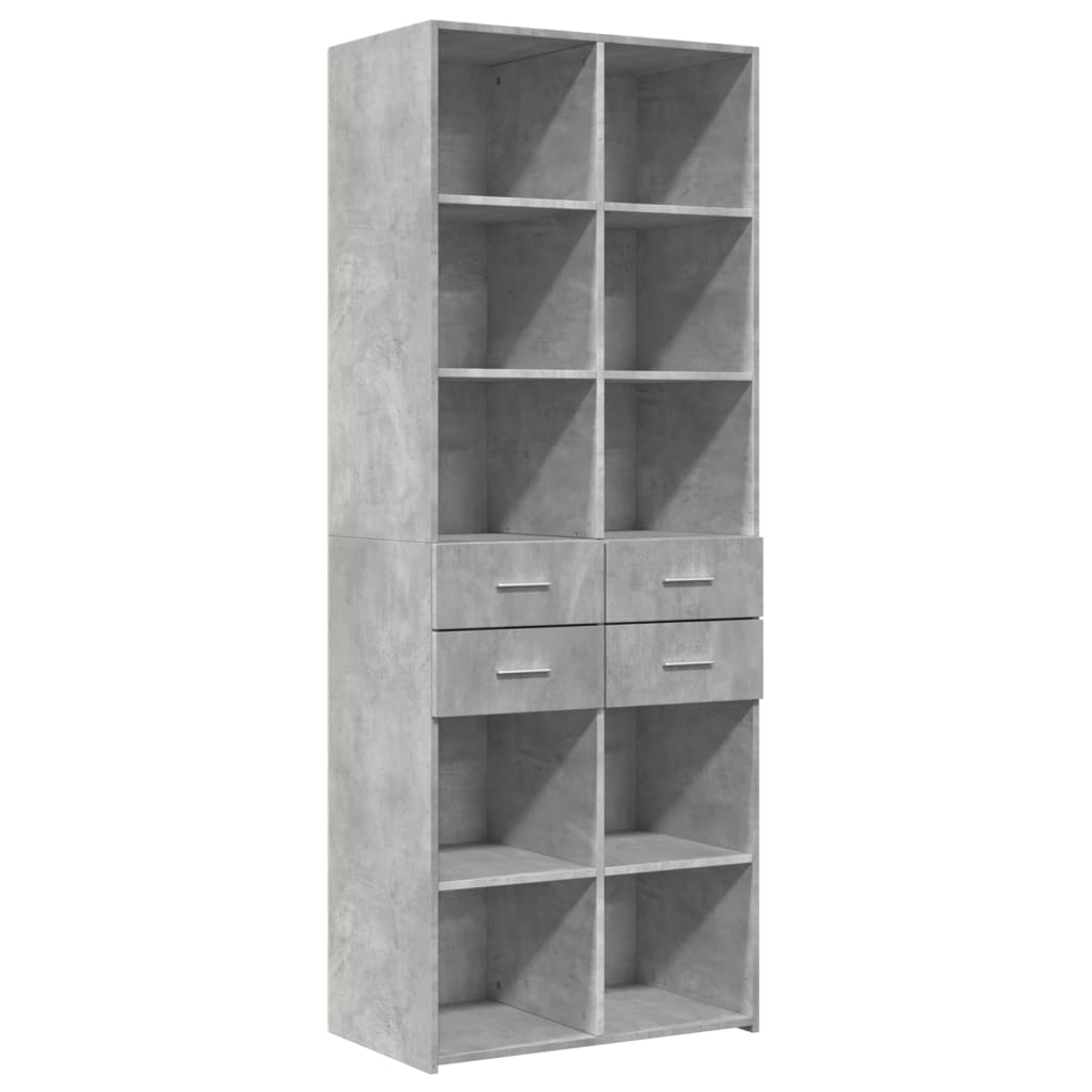 vidaXL Highboard Concrete Grey 70x42,5x185 cm Engineered Wood