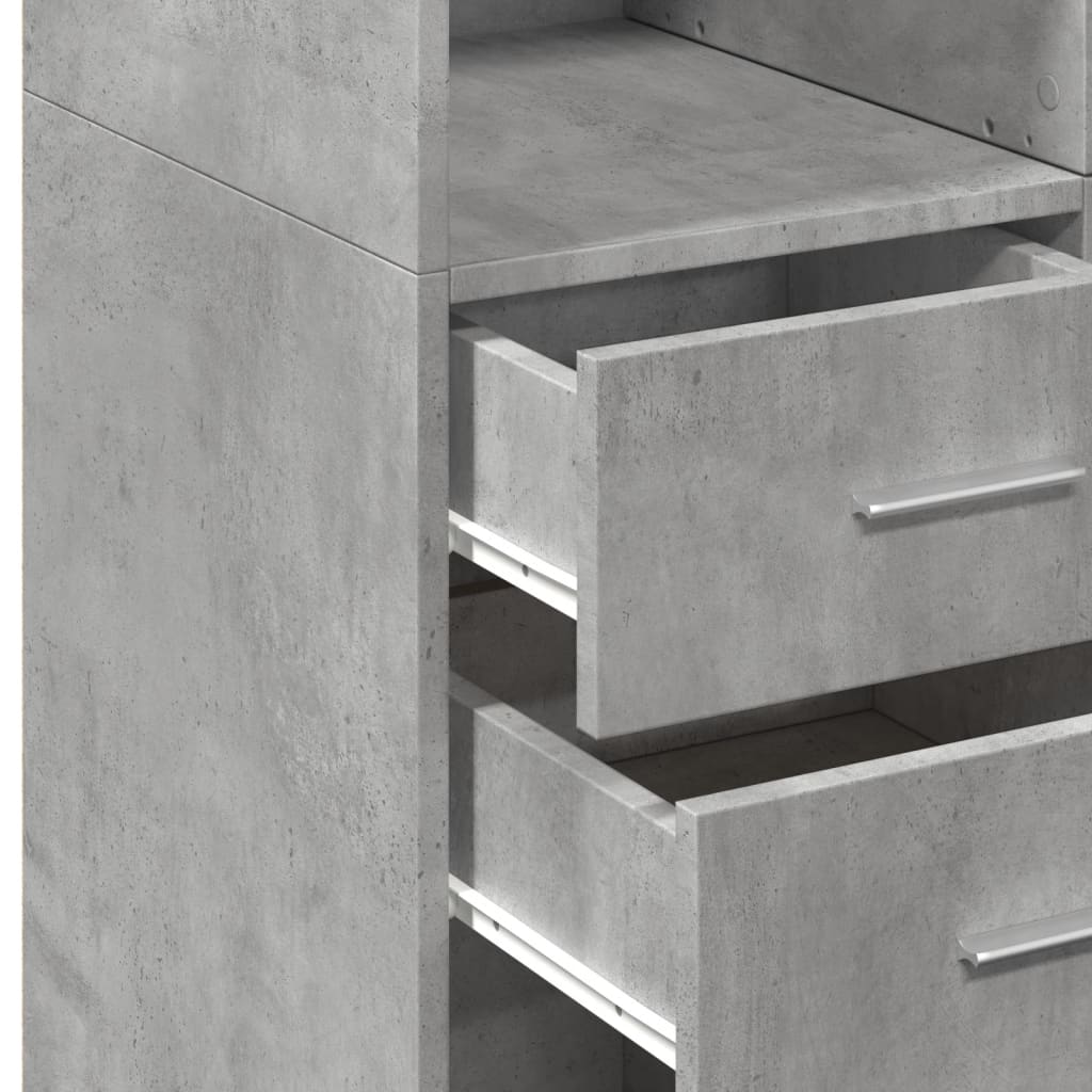 vidaXL Highboard Concrete Grey 70x42.5x185 cm Engineered Wood