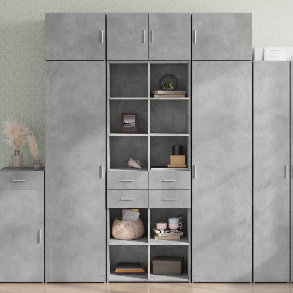 vidaXL Highboard Concrete Grey 70x42,5x185 cm Engineered Wood