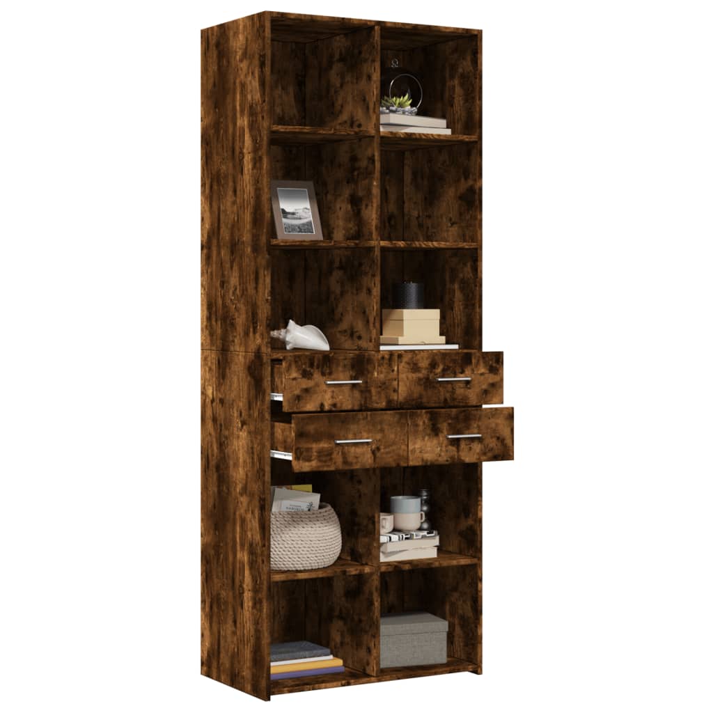 vidaXL Highboard Smoked Oak 70x42,5x185 cm Engineered Wood