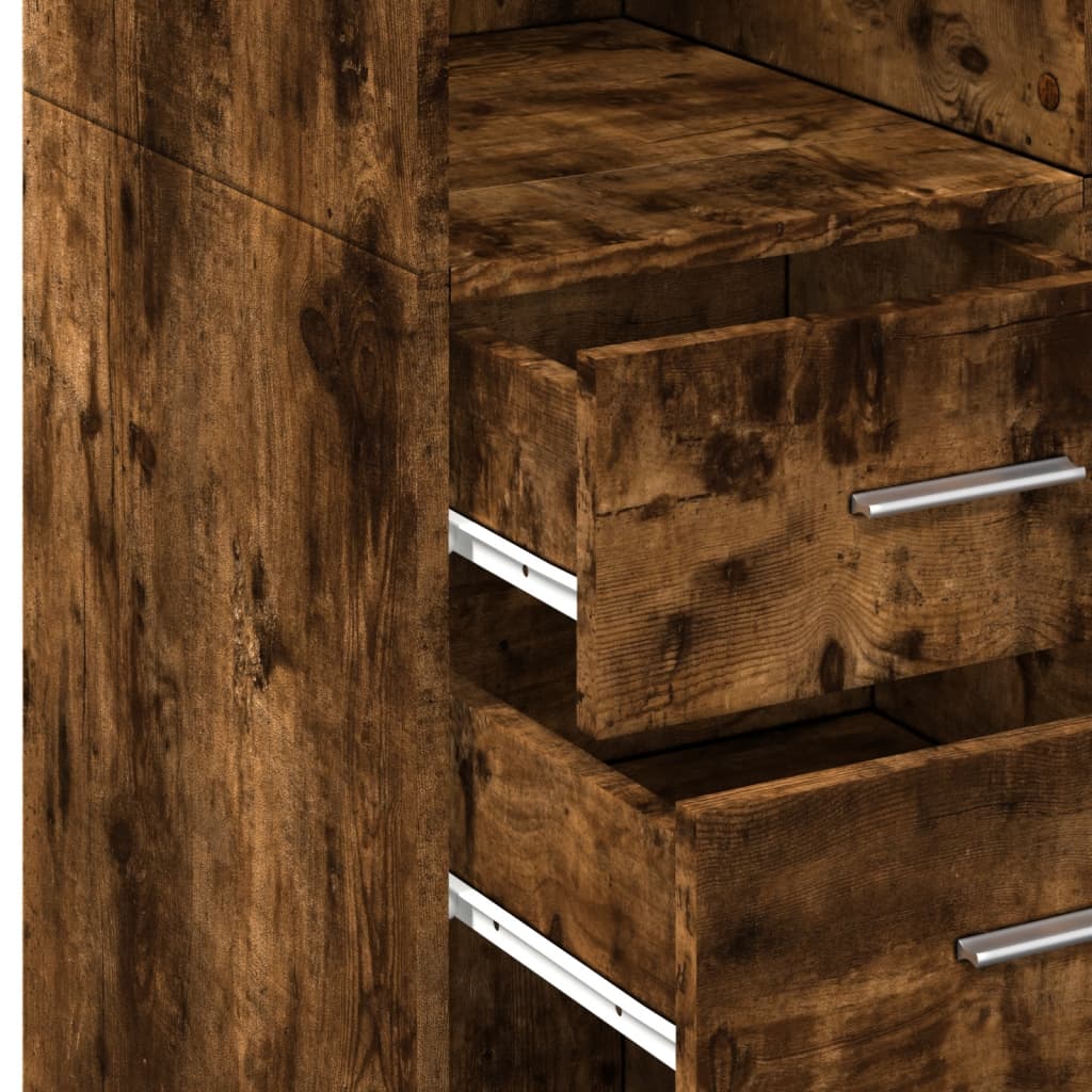 vidaXL Highboard Smoked Oak 70x42,5x185 cm Engineered Wood