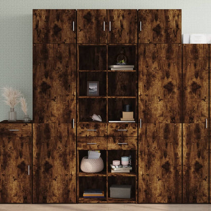 vidaXL Highboard Smoked Oak 70x42,5x185 cm Engineered Wood