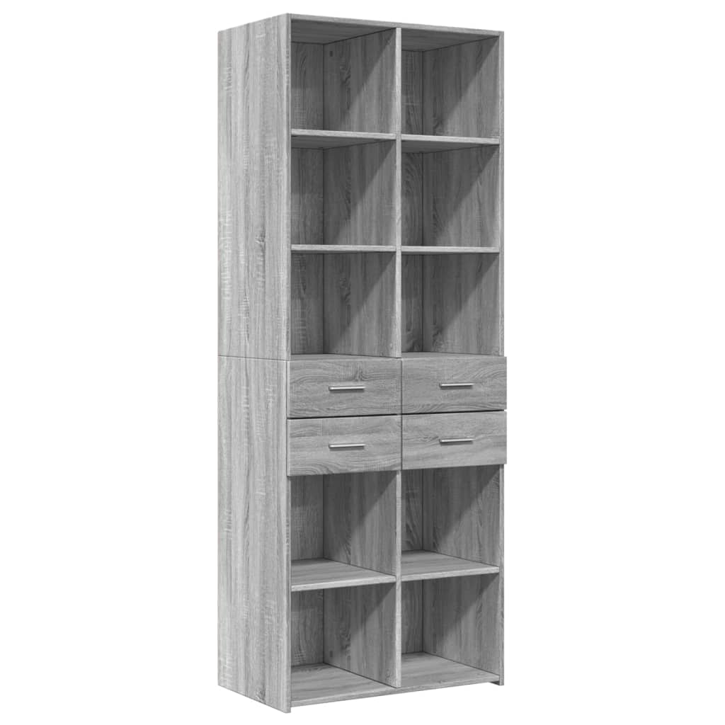 vidaXL Highboard Grey Sonoma 70x42,5x185 cm Engineered Wood