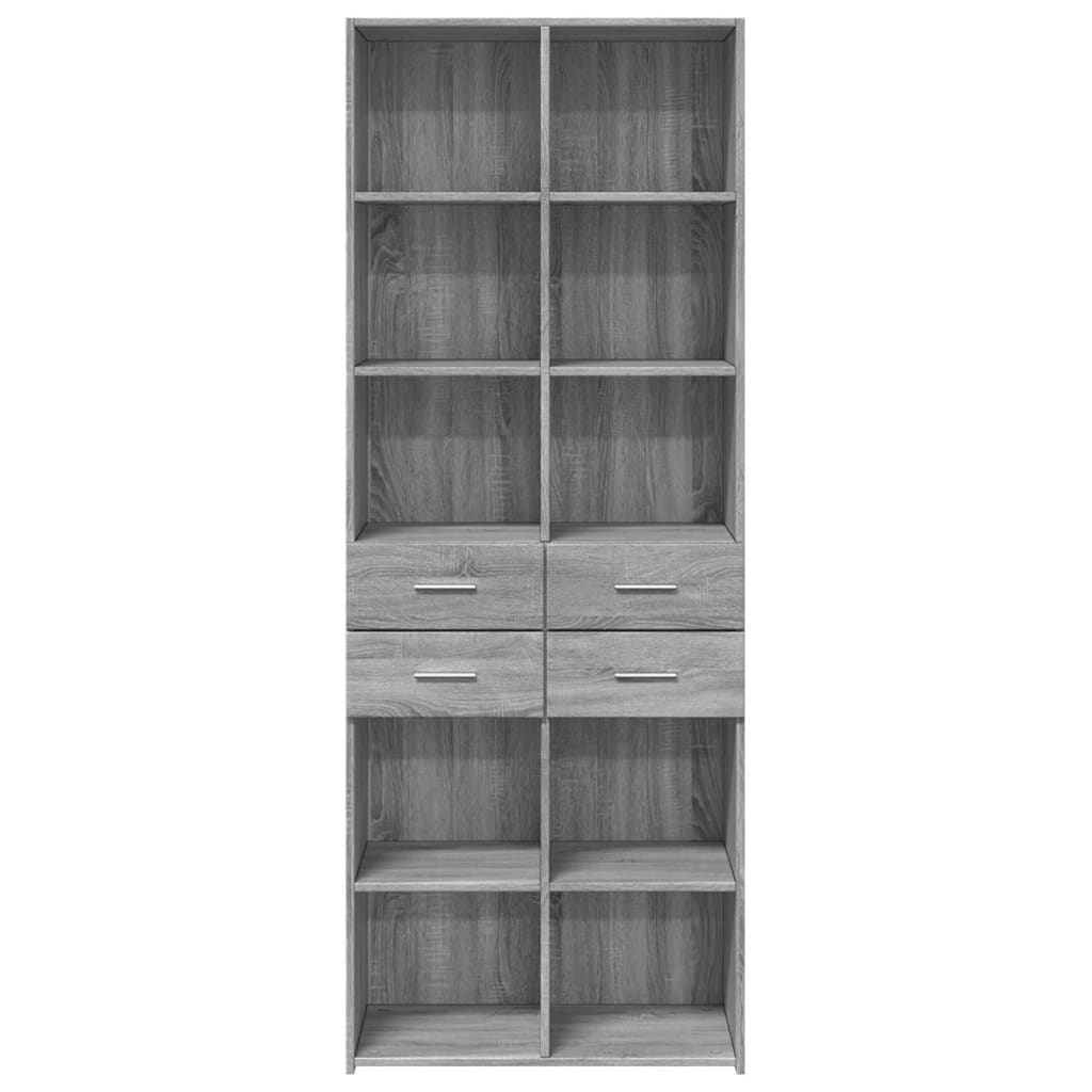 vidaXL Highboard Grey Sonoma 70x42,5x185 cm Engineered Wood