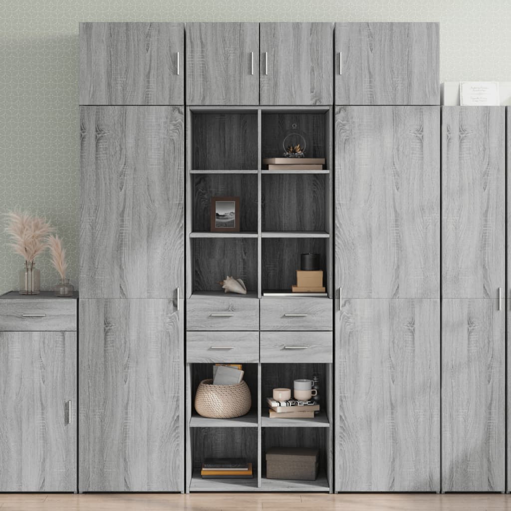 vidaXL Highboard Grey Sonoma 70x42,5x185 cm Engineered Wood