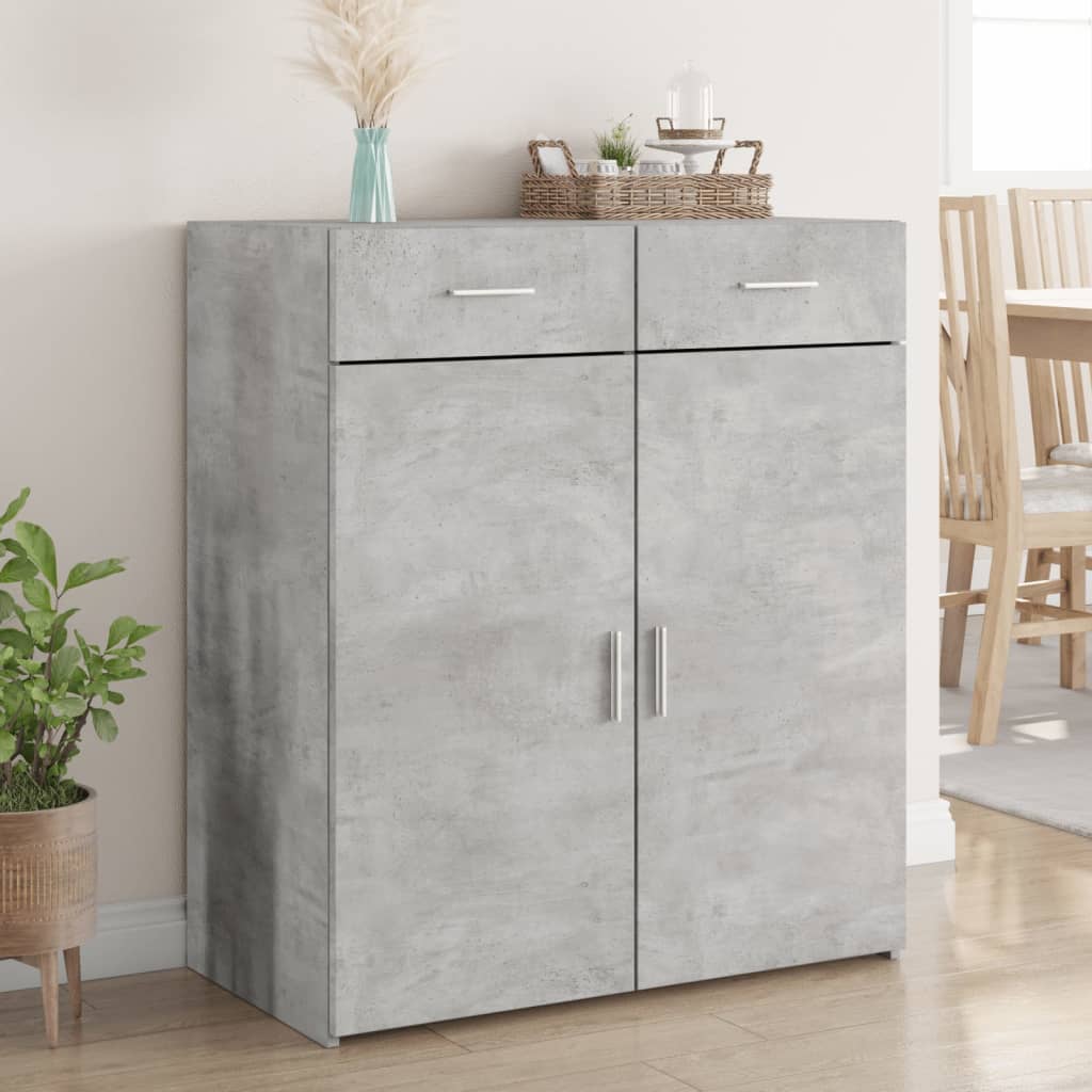 vidaXL Sideboard Concrete Grey 80x42.5x93 cm Engineered Wood