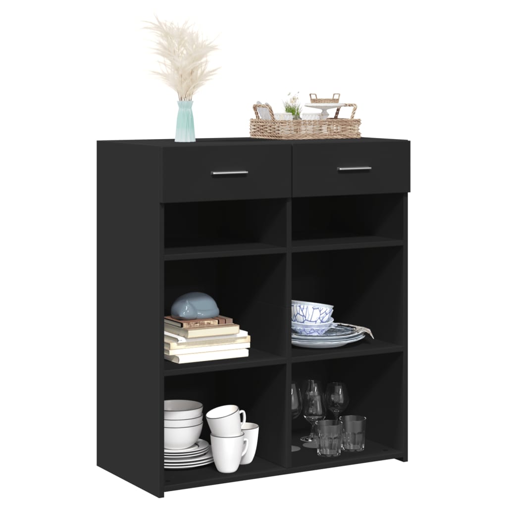vidaXL Sideboard Black 80x42,5x93 cm Engineered Wood