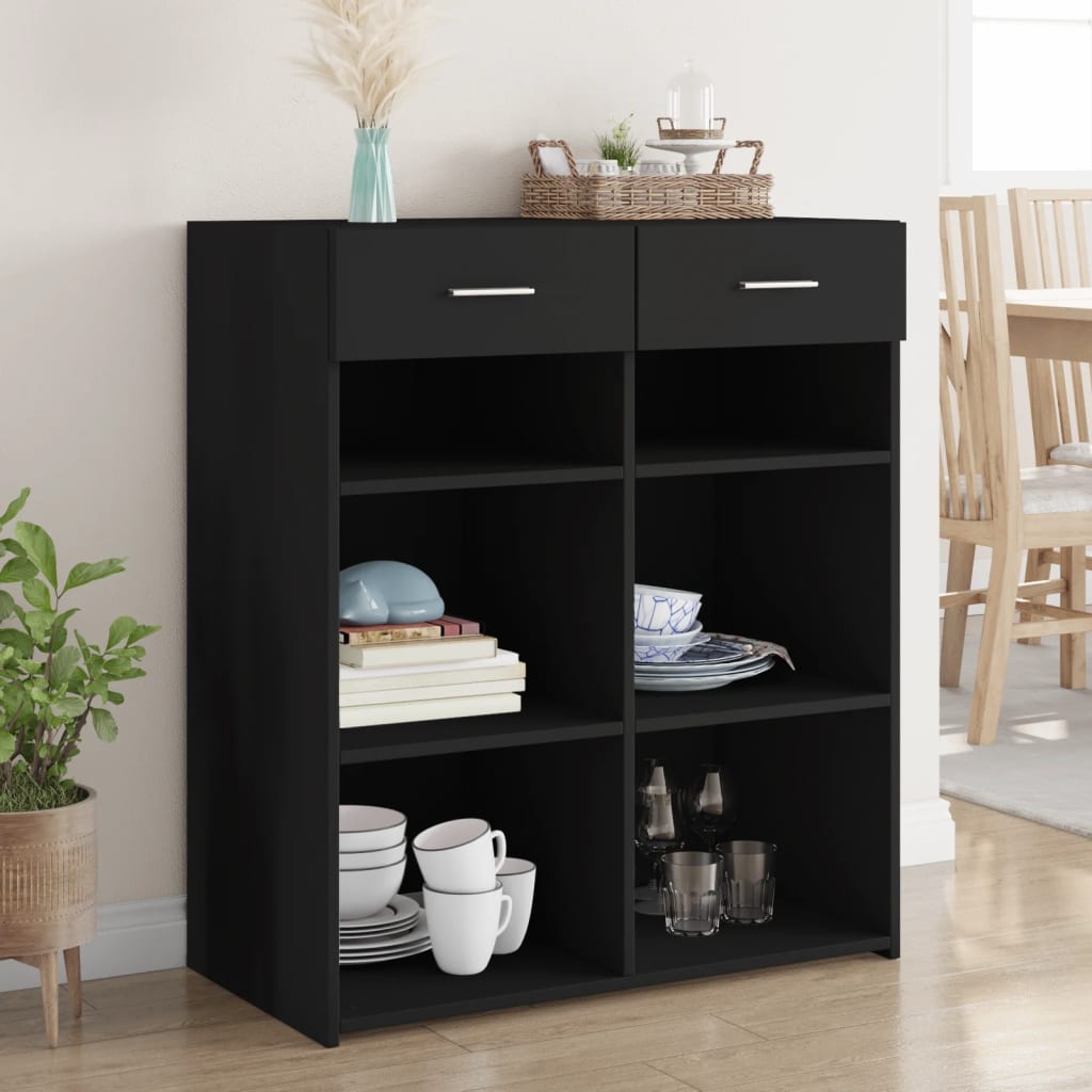 vidaXL Sideboard Black 80x42,5x93 cm Engineered Wood