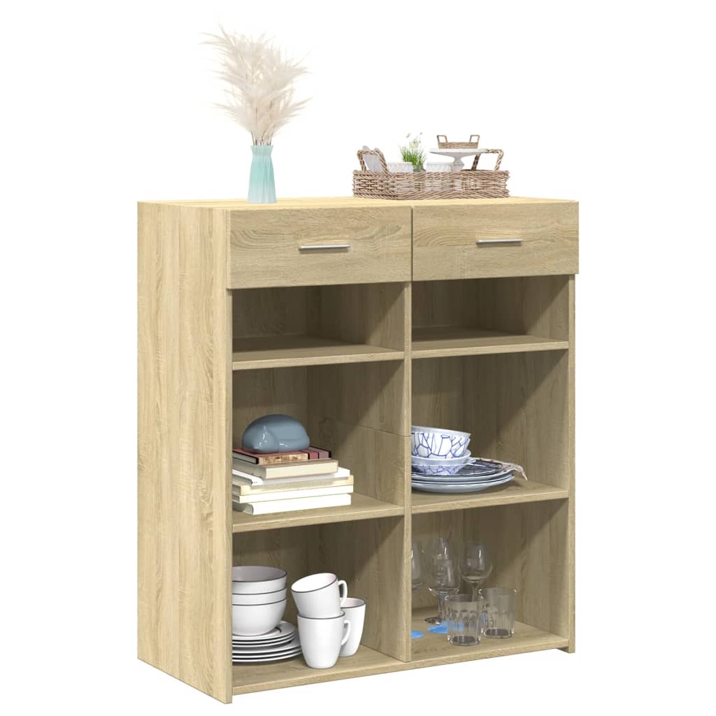 vidaXL Sideboard Sonoma Oak 80x42.5x93 cm Engineered Wood