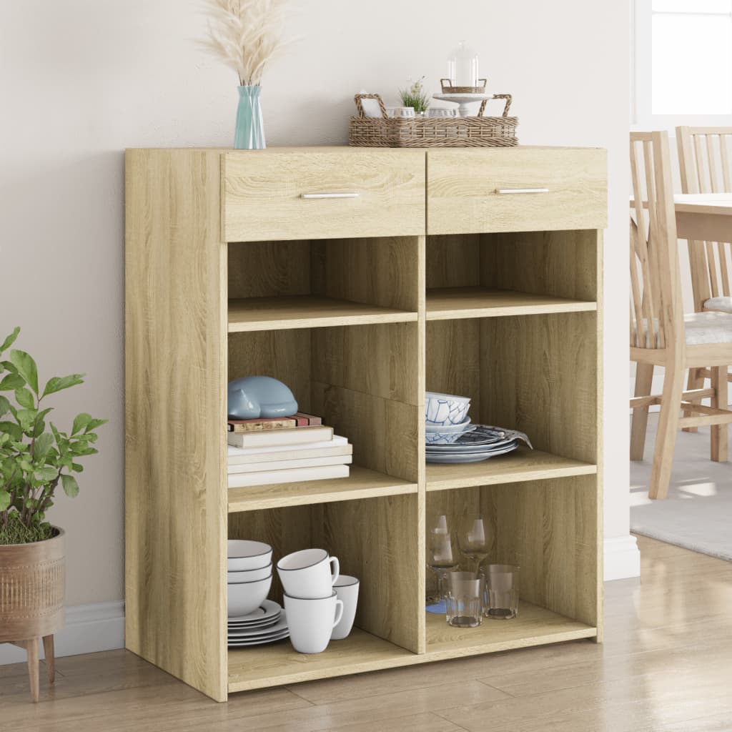 vidaXL Sideboard Sonoma Oak 80x42.5x93 cm Engineered Wood