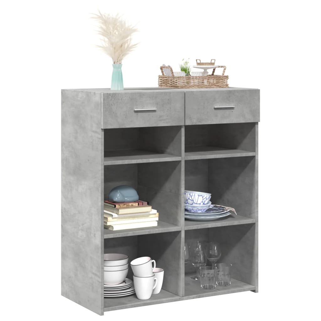 vidaXL Sideboard Concrete Grey 80x42,5x93 cm Engineered Wood