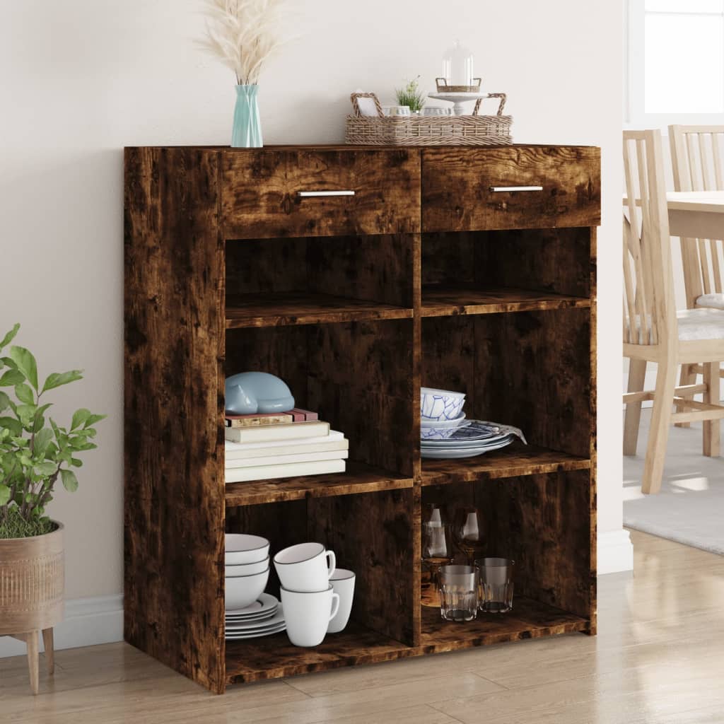 vidaXL Sideboard Smoked Oak 80x42,5x93 cm Engineered Wood