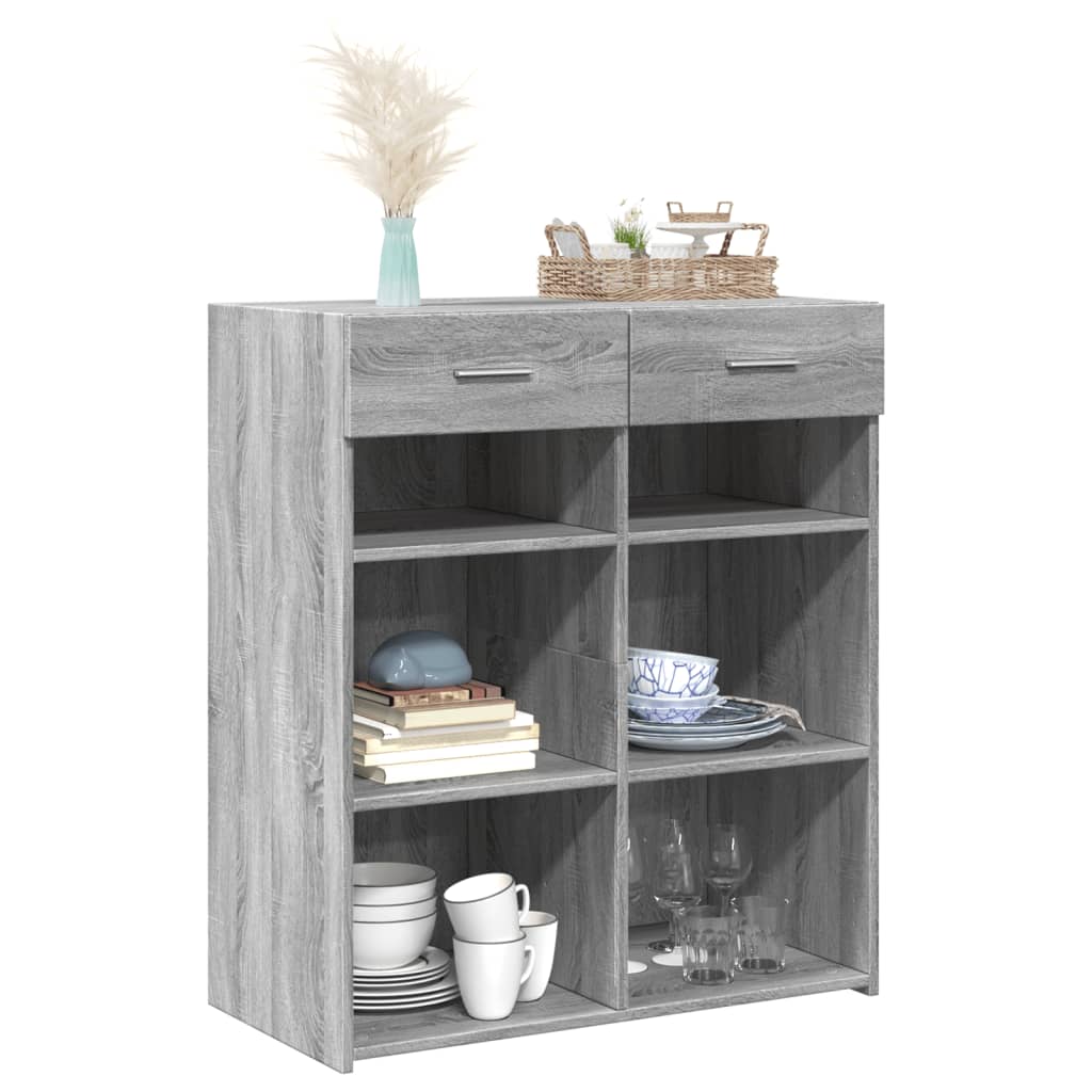 vidaXL Sideboard Grey Sonoma 80x42,5x93 cm Engineered Wood